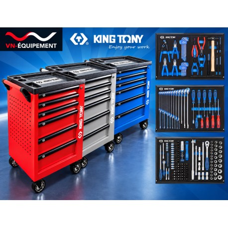Servante d'atelier 6 tiroirs avec 180 outils King Tony