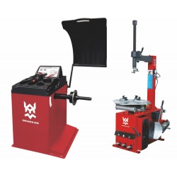 Lot démonte pneu semi-automatique VL/VU et équilibreuse semi-automatique pour roues VL - 230V