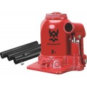 Cric bouteille hydraulique télescopique 2 tonnes, hauteur 150 à 370 mm – Drakkar Équipement