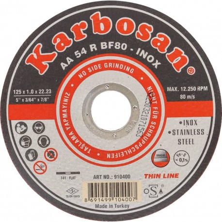 Lot de 25 disques à tronçonner acier/inox 125 x 1 x 22 mm KARBOSAN