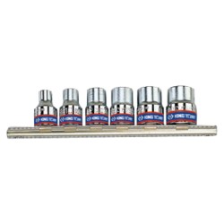 Jeu de douilles 3/8" TORX® sur rail - 6 pièces