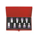 Coffret de douilles longues 1/2" 6 Pans - 9 pièces
