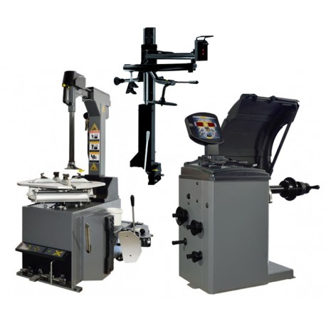 Pack démonte pneu automatique 24" + 3ème bras et équilibreuse de roue semi automatique