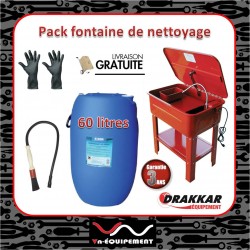 Pack Fontaine de nettoyage métallique sur pied 75 litres + solvant + pinceau + paire de gant