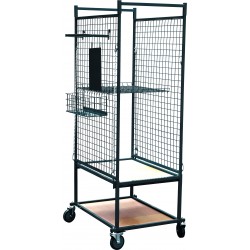 Chariot mobile pour pièces mécaniques ou carrosserie avec grilles latérales 600x900x1950mm