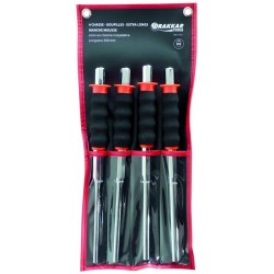 Chasse-goupilles 10-12-14-16mm 350mm avec manche mousse - pochette de 4 pcs