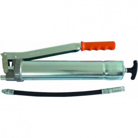 Pompe à graisse manuelle avec flexible renforcé /agrafe et valve de remplissage