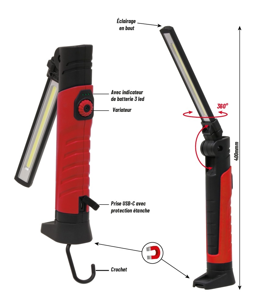 baladeuse d'atelier tube à LED Lampe