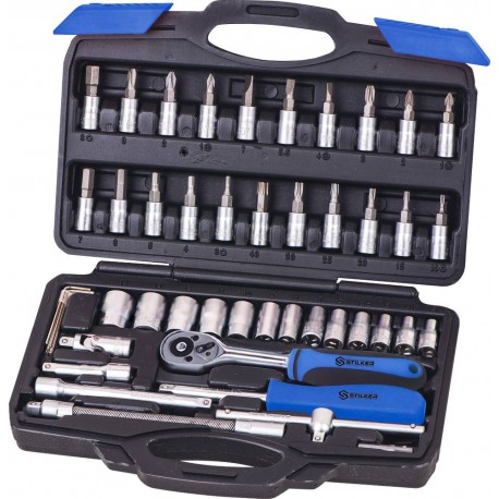 Coffret de douilles 1/4" 46 pièces stilker 67509