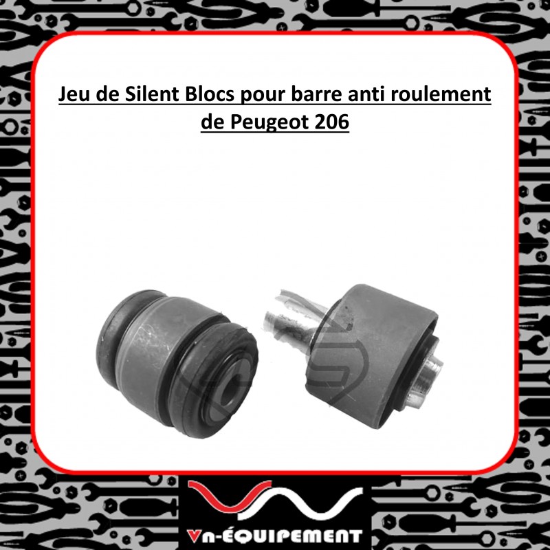 Jeu de 2 Silent Bloc pour barre anti roulement - Peugeot 206 - F10499