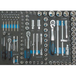 Module d'outillage pour servante Stilker - cliquets 1/2" - 1/4" - 109 pcs