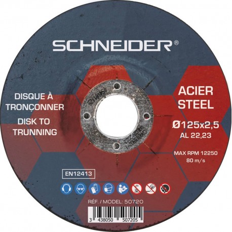 Disque à tronçonner acier Schneider - Lot de 25 disques