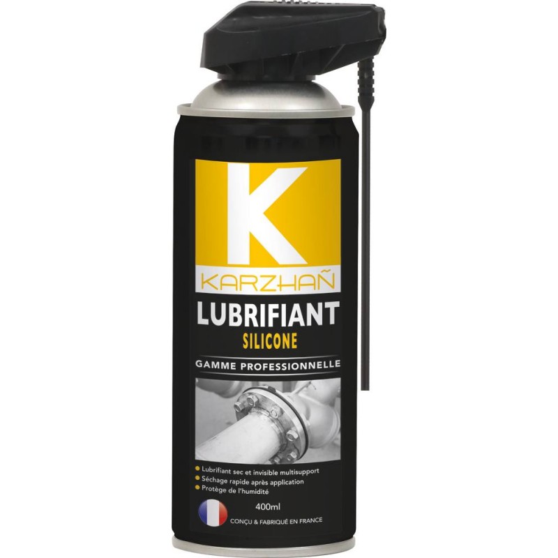 Lubrifiant au silicone avec tête 2 jets - aérosol 400ml - Karzhan - 24580