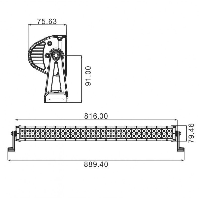 RAMPE BARRE D'ECLAIRAGE LED 72W 4800LM 24 LEDS 3W ECLAIRAGE COMBINE S17032