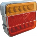 Feu arrière carré LED 4 fonctions - Orange et rouge - SODIFLASH