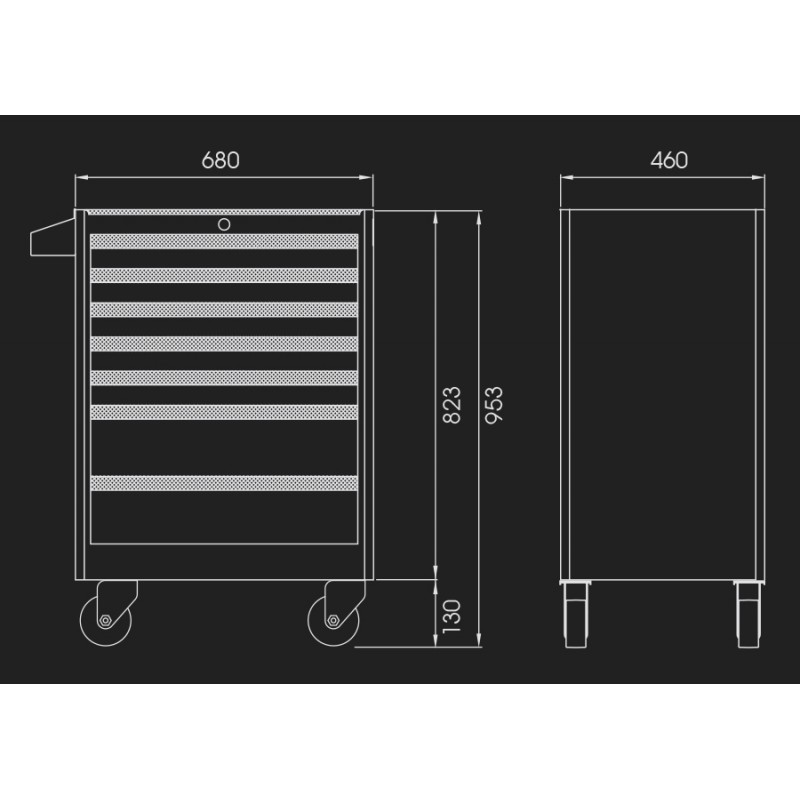 Servante d'atelier KING SIZE DE LUXE, 7T (vide)