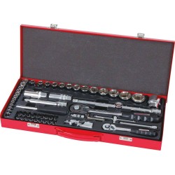 Coffret 59 pcs douilles 1/4" et 1/2"