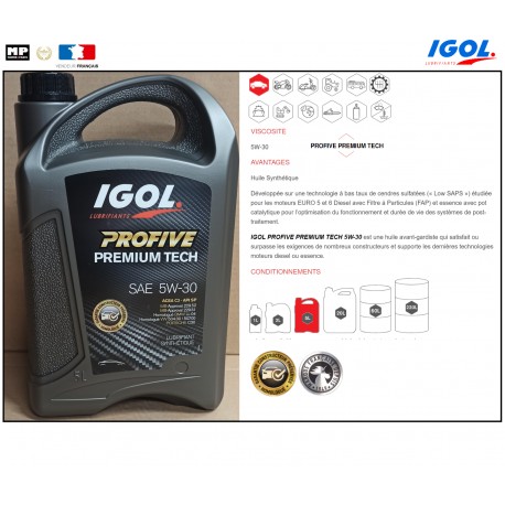 Huile Moteur Profive Premium Tech 5W30