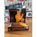 Lot de 10 Boîtes de Gants Jetables 240mm, 0.15mm, Orange, Taille XL, 50 Gants par Boîte, Grip Exceptionnel, Résistance Chimique