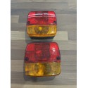 Lot de 2 Lanternes Arrière Carrées 4 Fonctions - Feu de Position, Stop, Clignotant, Éclaireur de Plaque