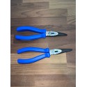 Pince à Becs Demi-Ronds Coudés 200 mm - Acier Forgé, Poignées Ergonomiques Bi-Matière, Coupe Latérale , Garantie à Vie