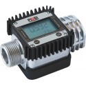 Compteur Digital Gasoil – Aluminium, Débit 1'' M/F, Étalonnable, LCD Multipositions, Piles AAA, Garantie 2 Ans