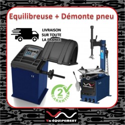 Pack Démonte Pneu Semi-Automatique + Équilibreuse 10-24” – Pro, 220V, Accessoires Inclus, Garantie 2 Ans