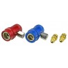Pack de 2 Embouts HFO R-1234yf Haute et Basse Pression - Code Couleur, Raccord M12 et Adaptateur 1/4" SAE