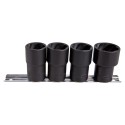 Jeu de Douilles Hélicoïdales 1/2" SNCM - Extraction d'Écrous Abîmés - Rail Inclus (4 pièces : 21 à 27 mm)