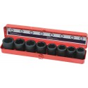 Coffret de 8 Douilles à Chocs 3/4" pour Poids Lourds – 6 Pans, Chrome Molybdène, Diamètres 26 à 38 mm, Coffret Métallique