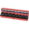 Coffret de 8 Douilles à Chocs 3/4" pour Poids Lourds – 6 Pans, Chrome Molybdène, Diamètres 26 à 38 mm, Coffret Métallique