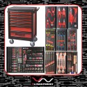 Servante d’atelier DRAKKAR 7 tiroirs avec 237 outils en 10 modules mousse, douilles 1/4, 3/8 et 1/2 – Charge maximale 360 kg