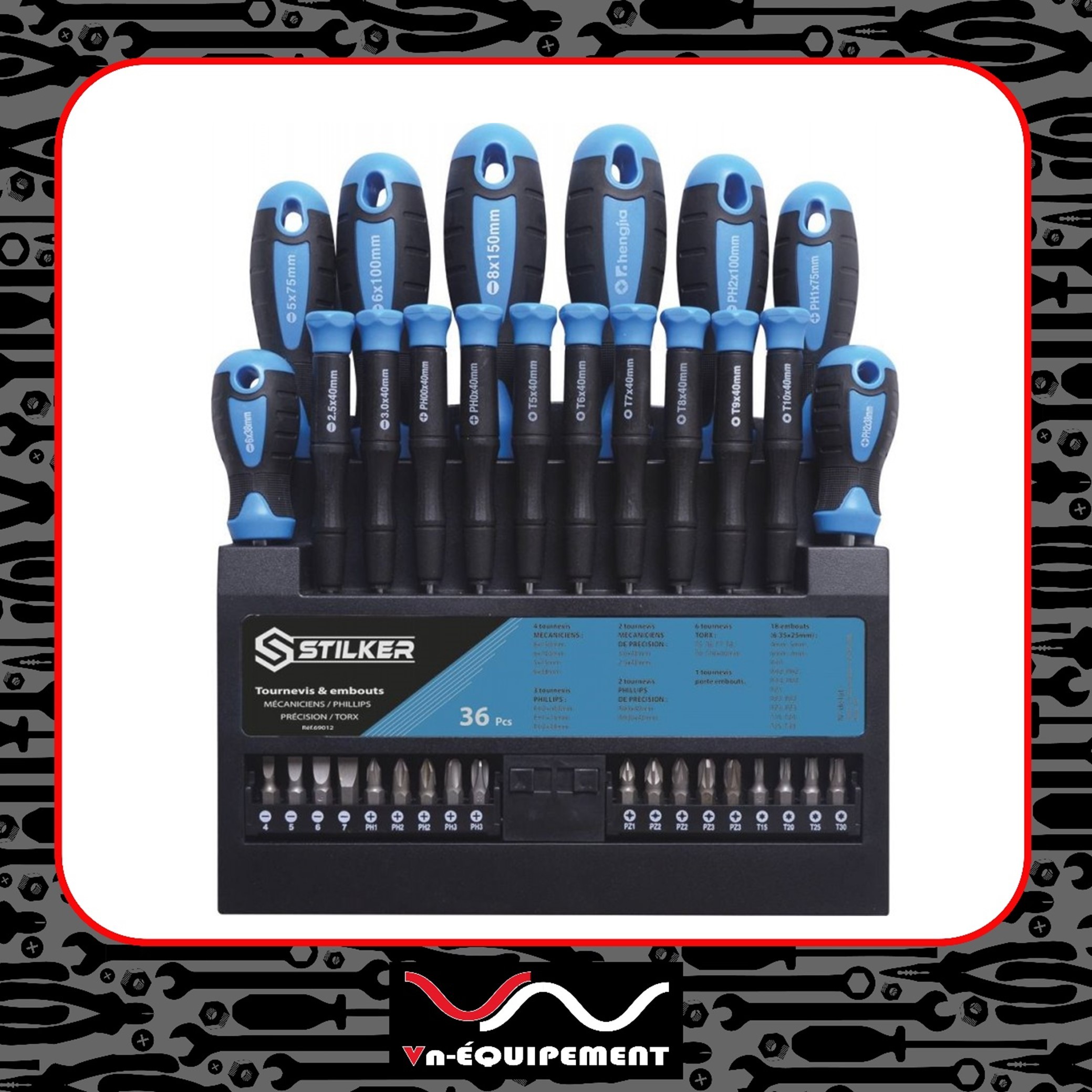 Lot De 6 Embouts Magnétiques Pour Tournevis – Tailles 25 à 150 Mm, Acier Haute Dureté, Avec Magnétiseur Bleu