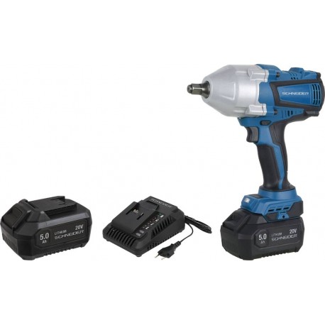 Clé à chocs 1/2'' 20V 1500Nm brushless - 2 batteries Li-ion 5Ah SCHNEIDER INDUSTRY