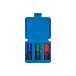 Coffret de douilles à chocs longues spéciales jantes alu 1/2" - 3 pièces - King Tony - 44905MP