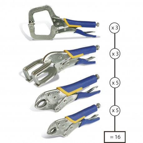 Lot de 16 pinces étau carrossier GYS