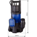 Pompe immergée eaux chargées gros débit - 7m / 11m - 1300W - 25000 l/h - avec flotteur