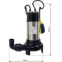 Pompe Immergée Automatique Eaux Chargées 230V – Débit 16 200 L/H, Couteau 3 Lames, Spéciale Agriculture et Industrie