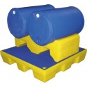 Support 100% PE pour 2 fûts de 200L - bac de rétention