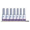 Jeu de Douilles Torx 6 Pans sur Rail 1/4" - 7 Pièces KING TONY - Garantie à Vie