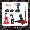 Pack de Démarrage Mécanicien : Chandelles, Cric Hydraulique, Baladeuse LED et Clé à Choc Brushless 800Nm avec Batteries