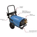 Nettoyeur HP eau froide 380V 21 l/min 150 bar avec flexible 10m Schneider