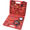 Coffret testeur de pression carburant essence et diesel 30 pièces avec manomètre 0 à 10 bars et adaptateurs