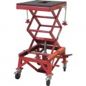 Lève-moto hydraulique mobile 135 kg à pédale avec plateforme 410 × 350 mm pour entretien et réparation de motos
