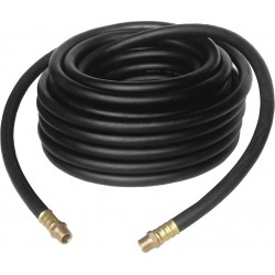 Tuyau d'air comprimé caoutchouc 15m avec raccords mâles 3/8" 15 bar