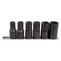 Composition de douilles hélicoïdales 1/2" sur rail - 6 pièces - Pour débloquer des écrous endommagés