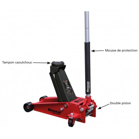 Cric hydraulique 3T double piston