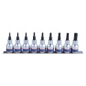 Jeu de douilles tournevis 1/2" TORX® sur rail - 9 pièces