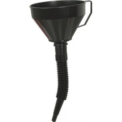 Entonnoir droit 160mm avec flexible plastique 260mm filtre et poignée