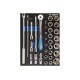 Plateau Evawave de douilles et accessoires 1/2" métriques - 33 pièces - 94333MRE
